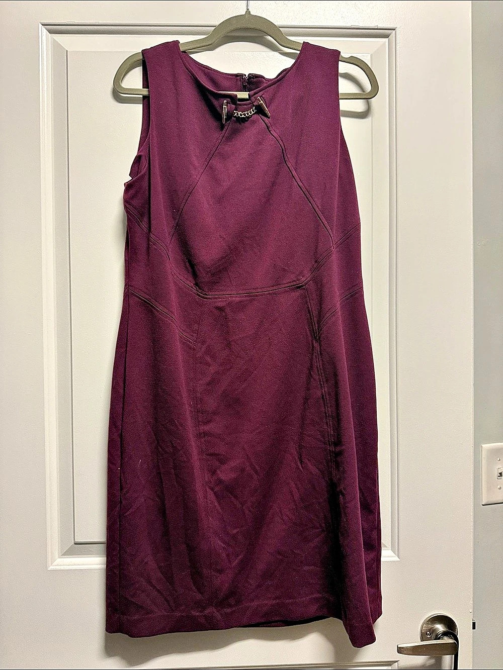 Ivanka Trump Sleeveless Midi Dress in Purple